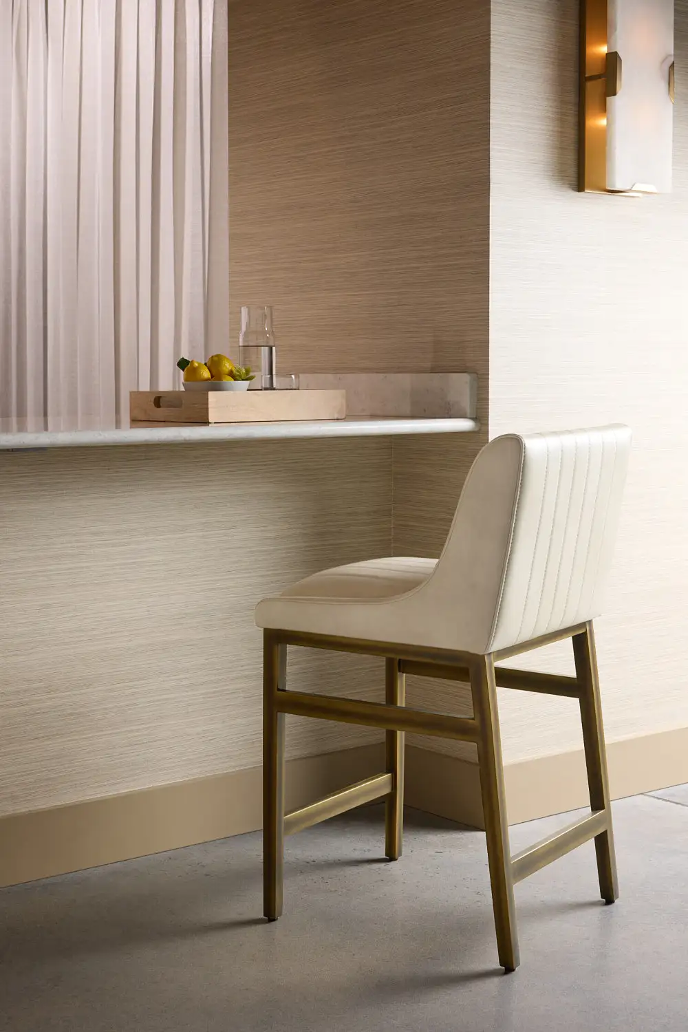 Channel-Tufted Tufted Counter Stool