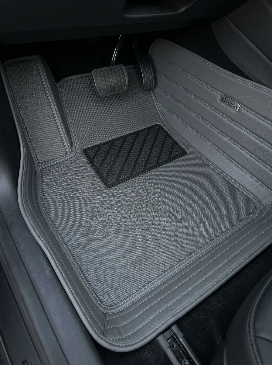 Textured Leather Anti-Slip Vehicle Floor Mat