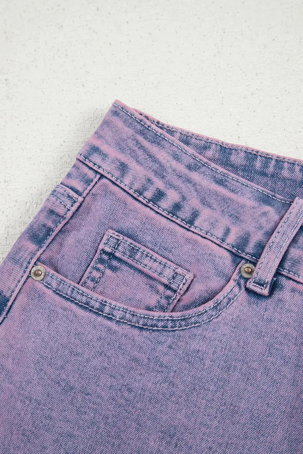 Raw Hem Washed Denim Jeans