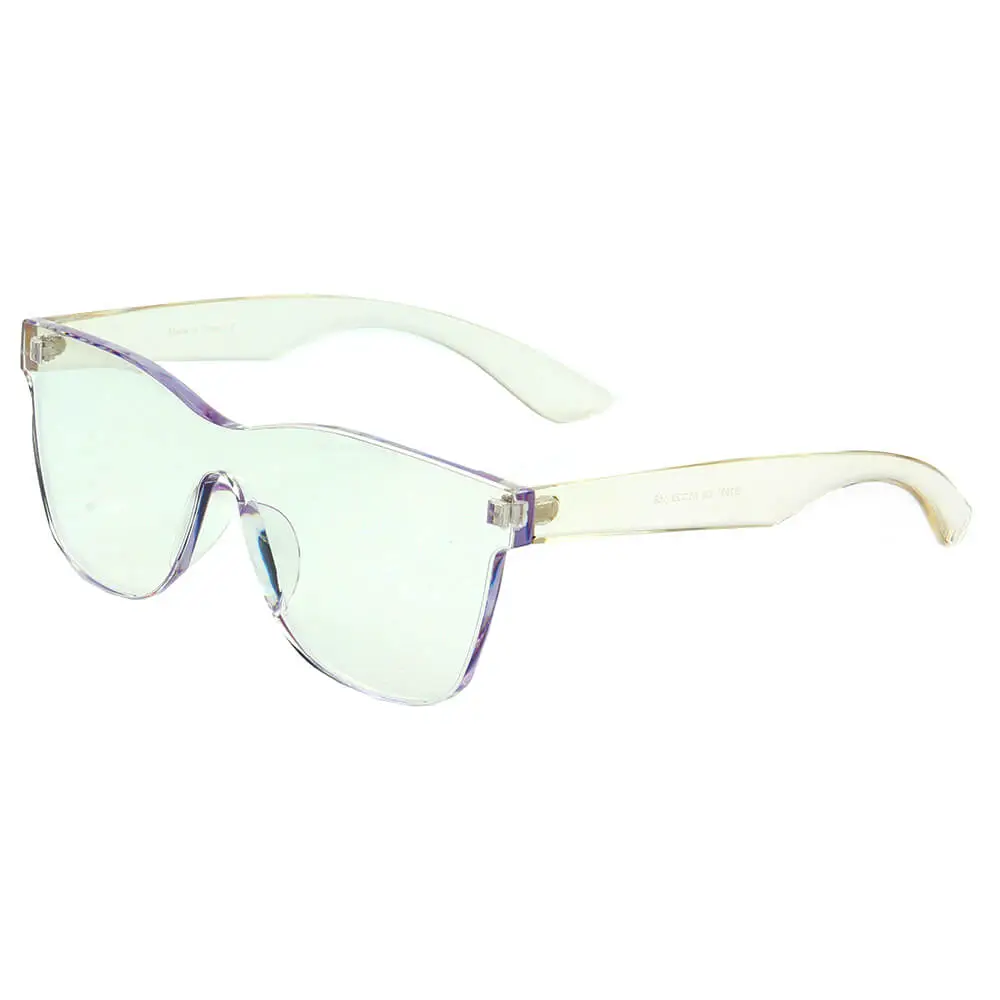 Scalloped Square Rimless Frame Sunglasses