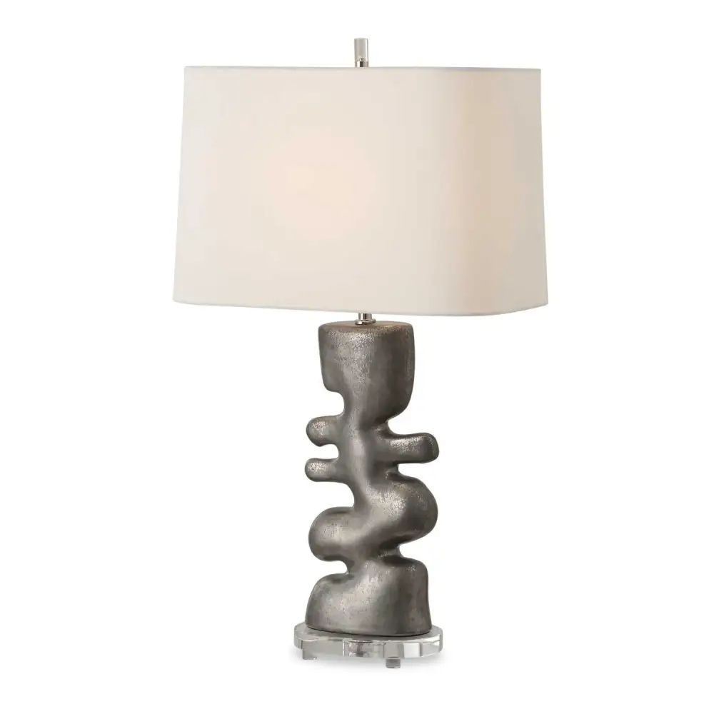 Tarnished Nickel Table Lamp