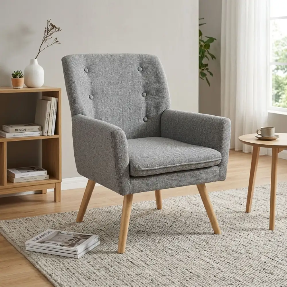 Soft Upholstered Supportive Fabric Upholstery Armchair