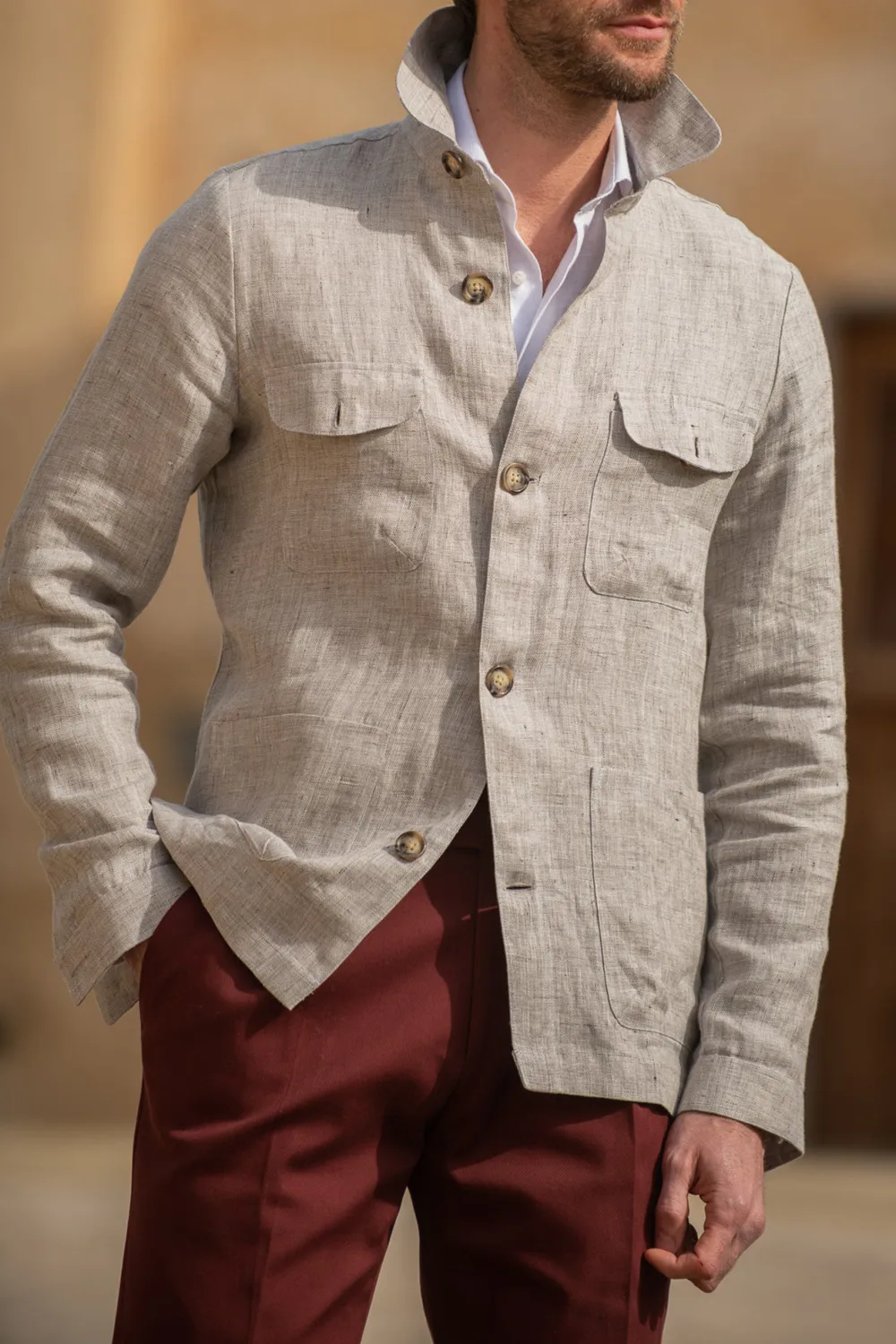 Bordeaux Cotton Trousers Men'S Fashion