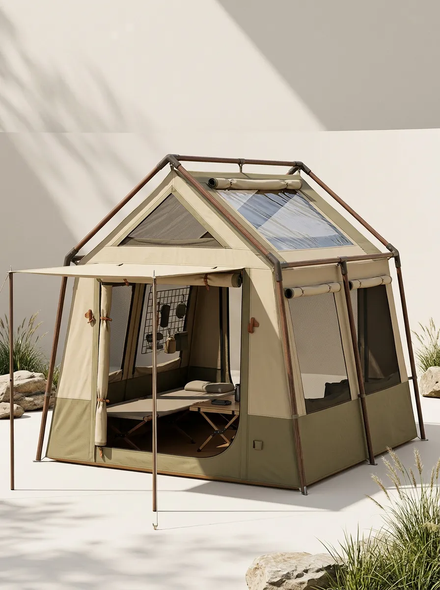 Vintage Cabin Style Camping Tent
