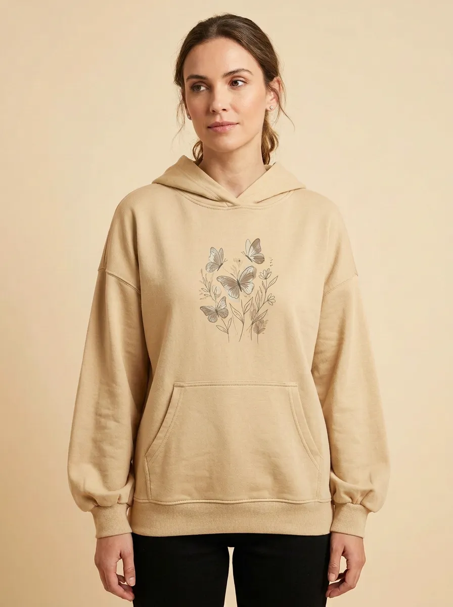 Nature Butterfly Floral Hoodie