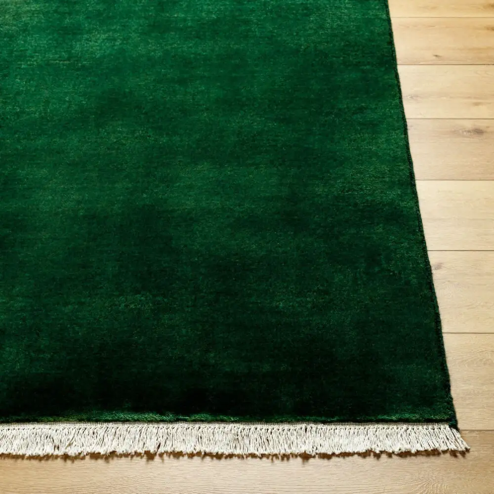 Hand-Loomed Wool Fringe Square Carpet