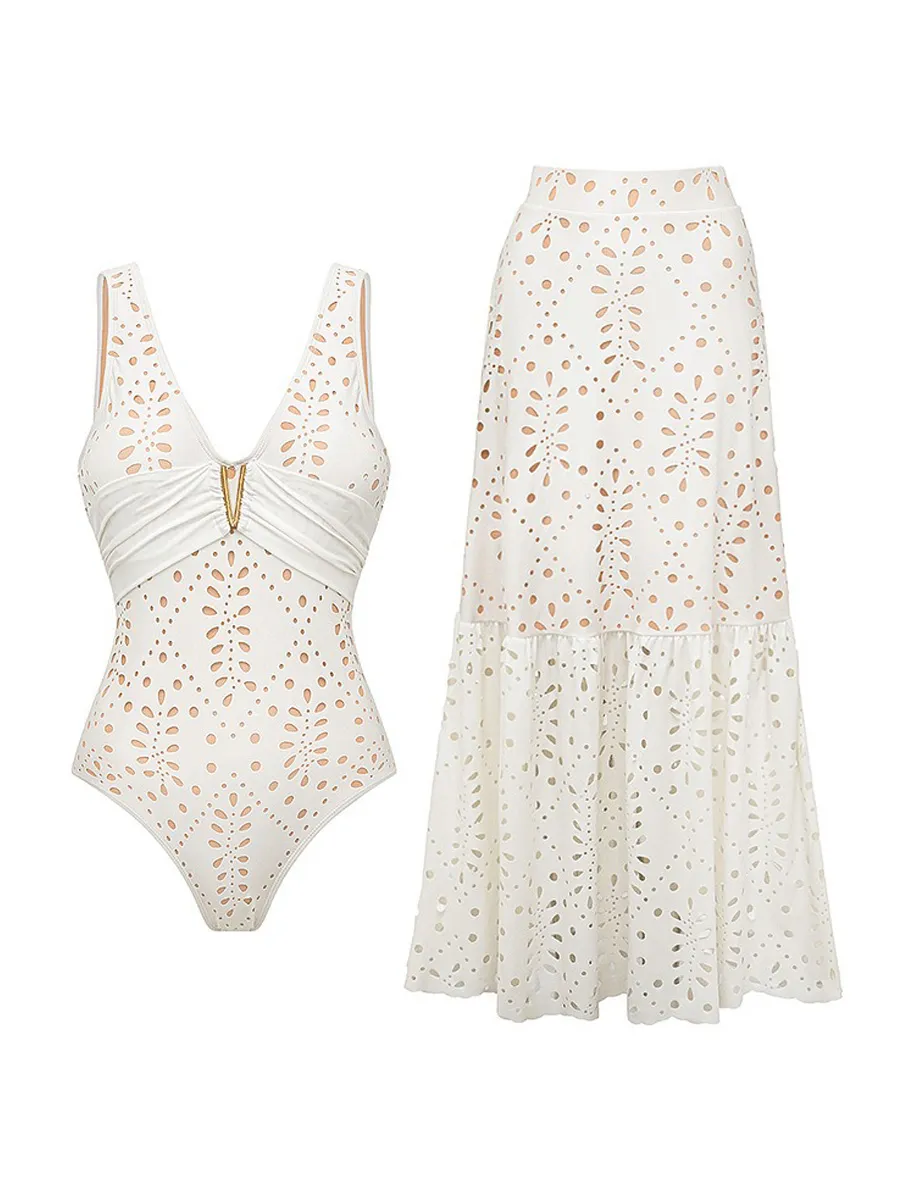 Lorelei Sexy Solid-Color Swimsuit Set