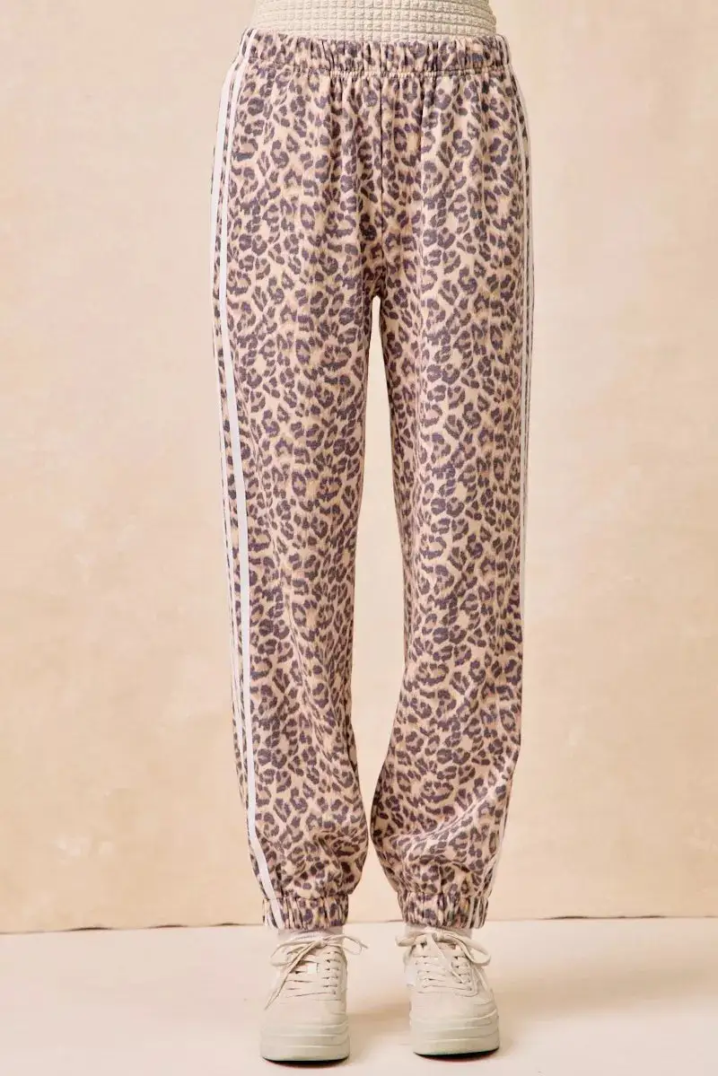 Sequin Leopard Print Relaxed Fit Cropped Pants