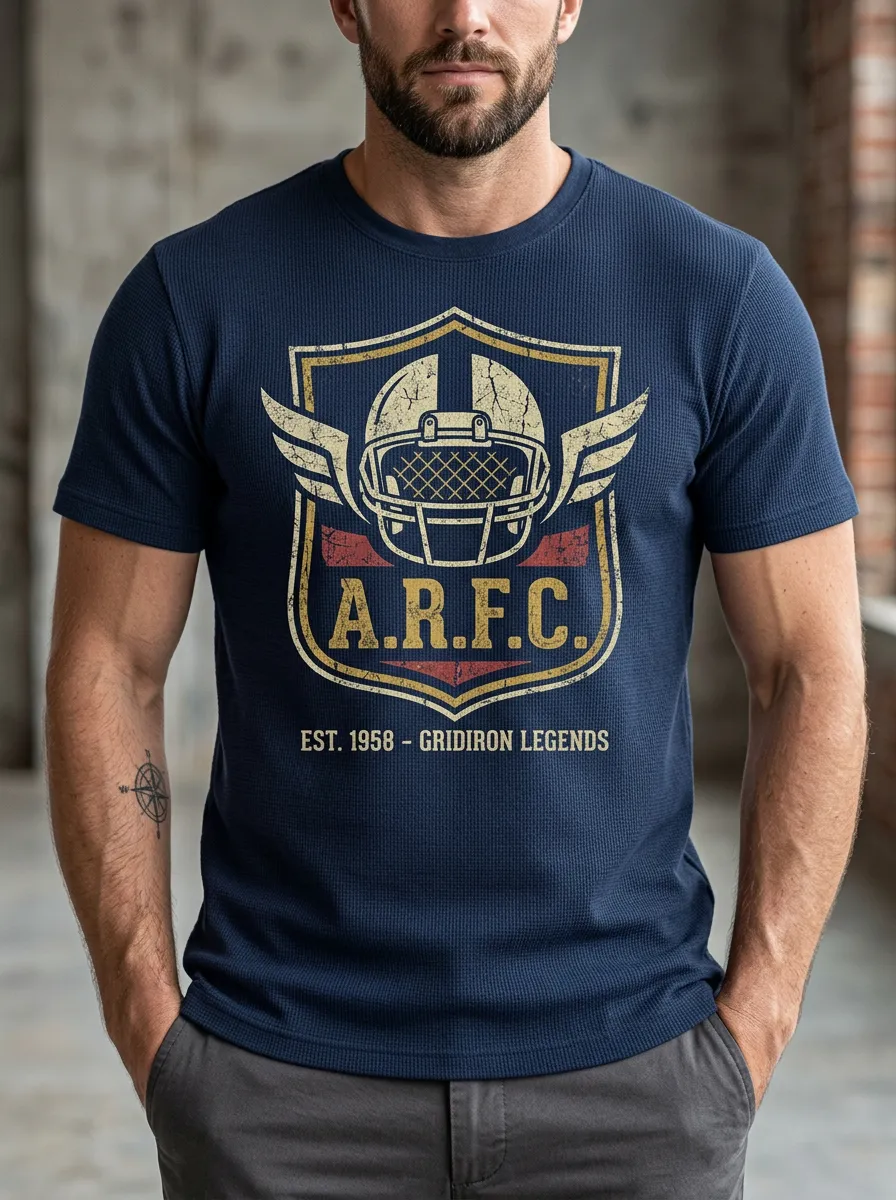 Men's Everyday Helmet Football Gridiron Crew Neck Graphic T-Shirt