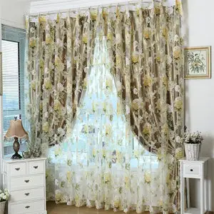 Everyday Floral Sheer Curtain Panel