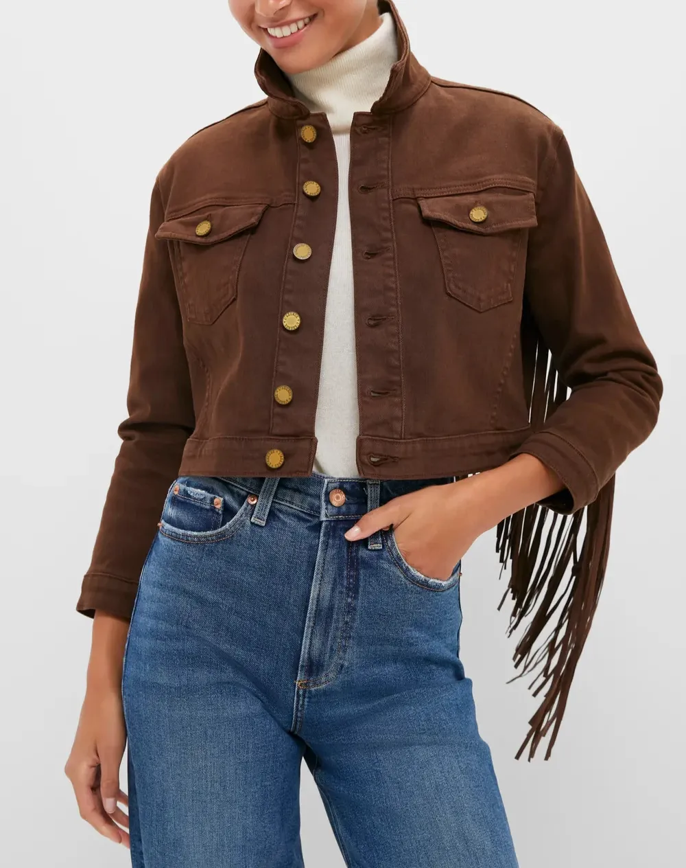 Fringe Spread Collar Jacket