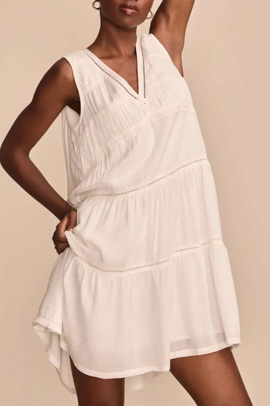 Whisper White Lace Trimmed Tank Mini Dress