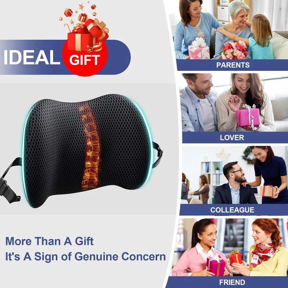 Lumbar Support Pillow for Car, Memory Foam Car Back Cushion