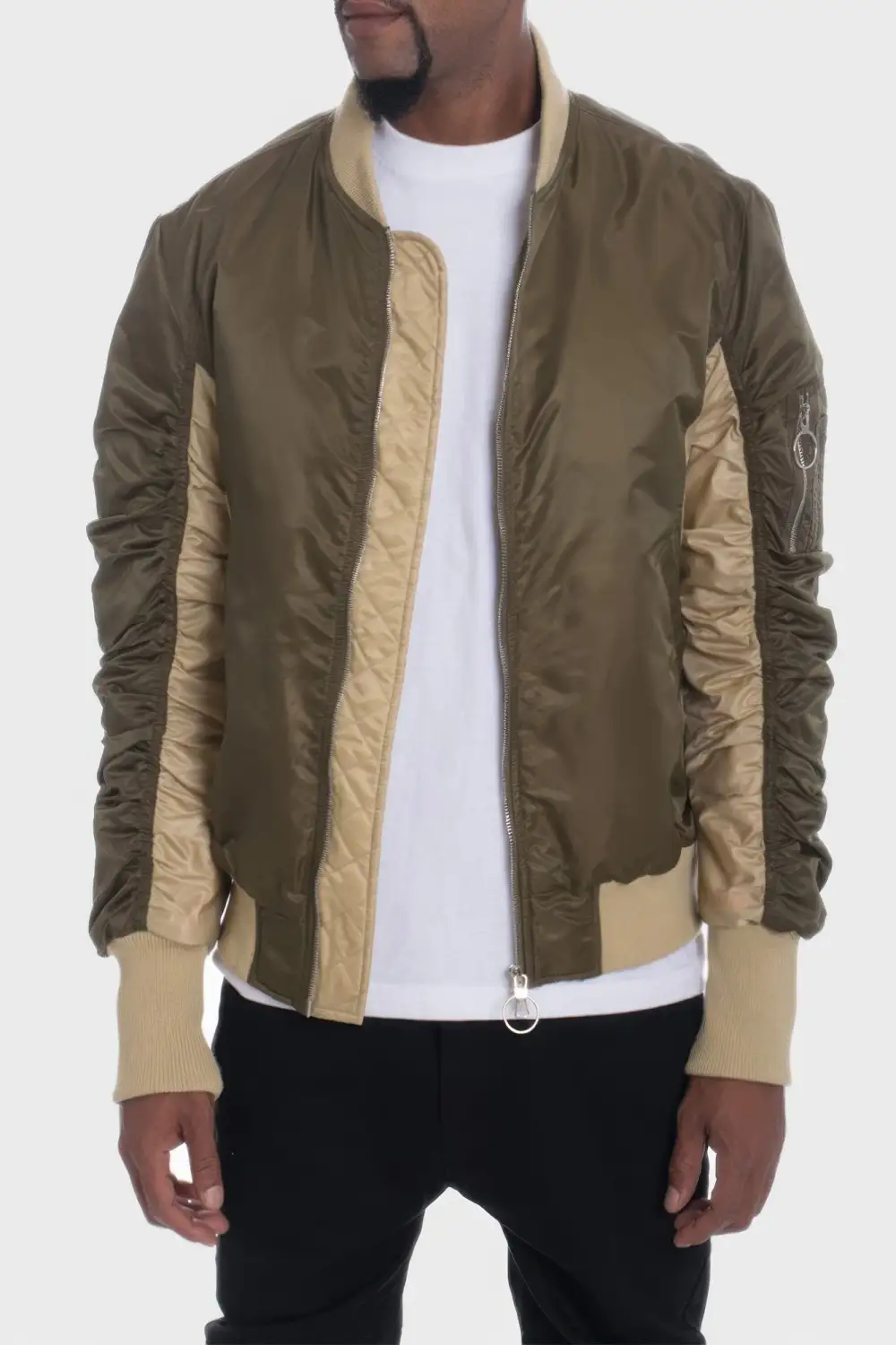 Contrast Panel Bomber Jacket