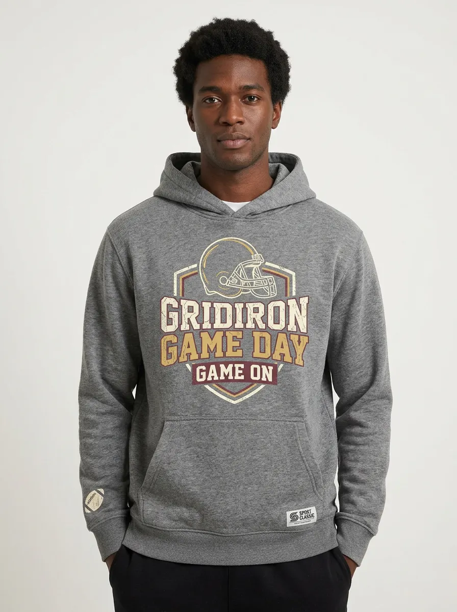 Men's American Football Lover Gridiron Game Day Graphic Hoodie