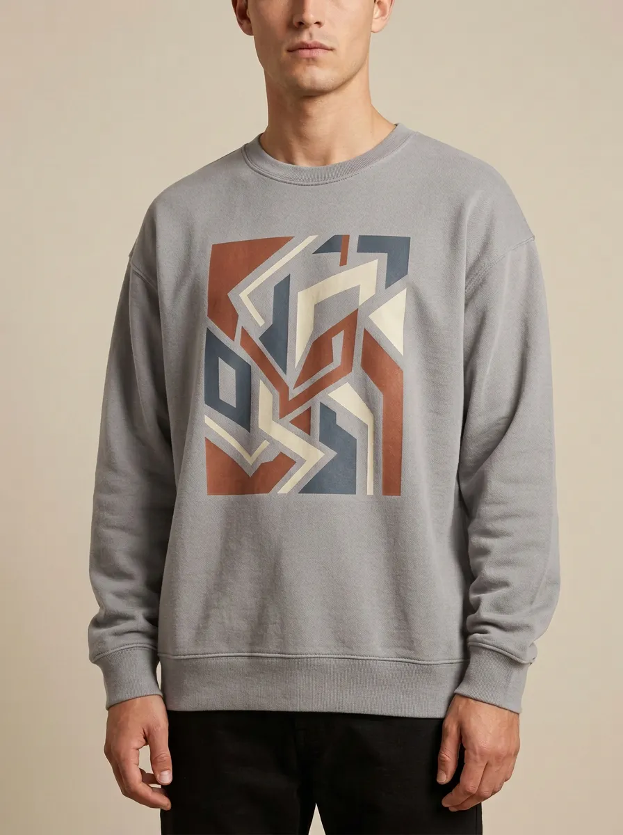 Abstract Geometric Crewneck Hoodie