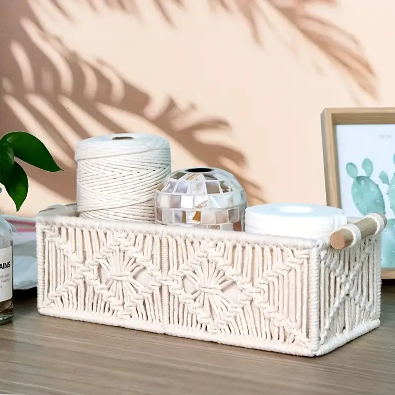 Hand-Woven Bohemian Storage Basket
