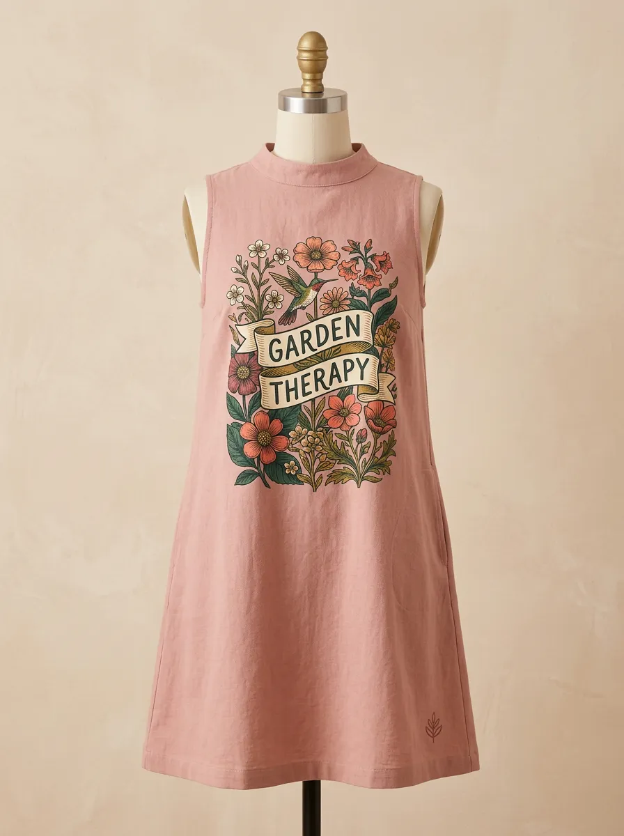 Garden Therapy Hummingbird Floral Sleeveless Top