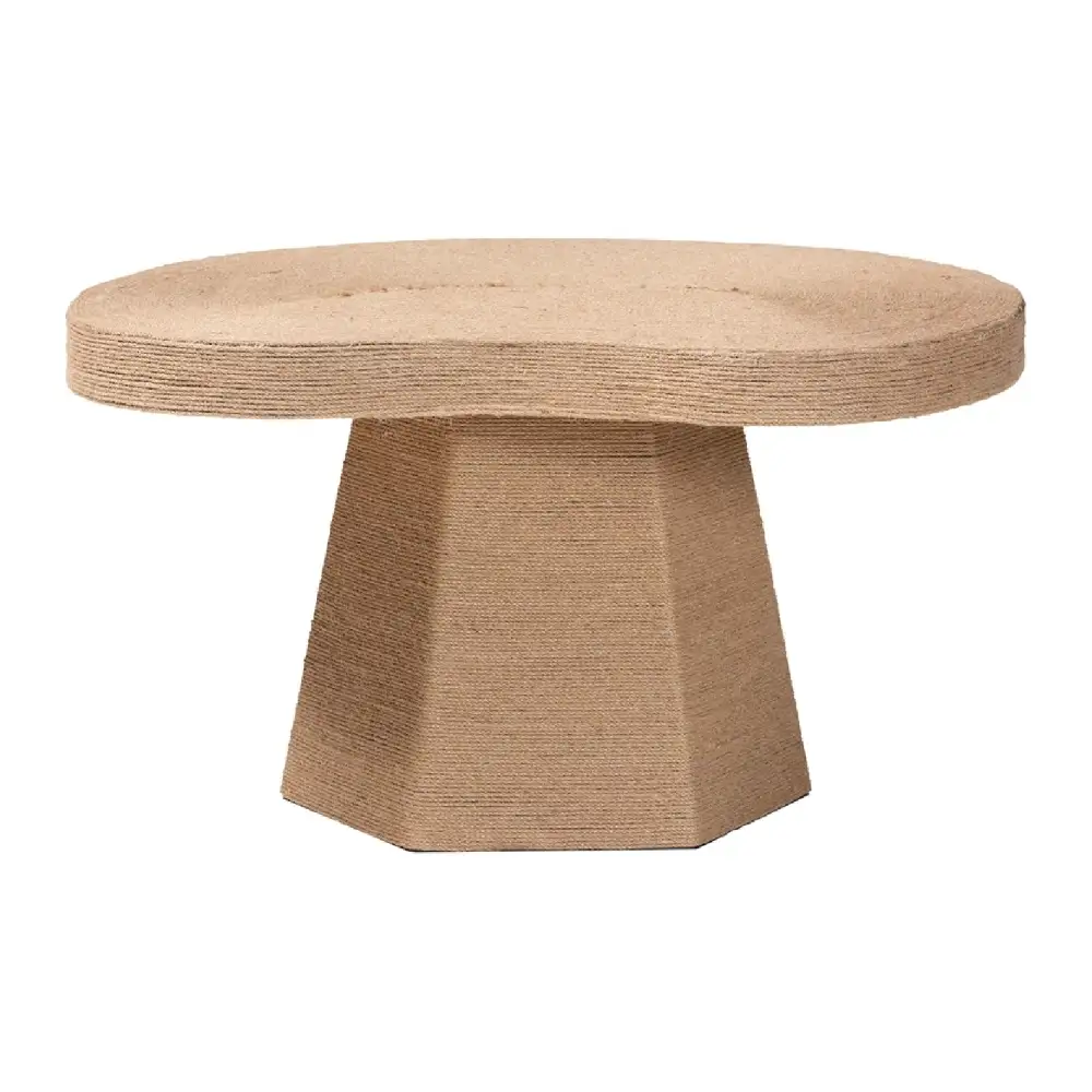 Organic-Shaped Jute Coffee Table