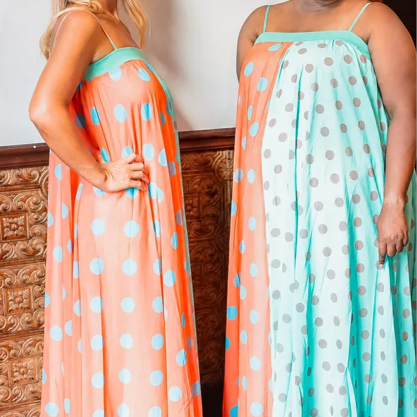 Polka Dot Color Block Dress