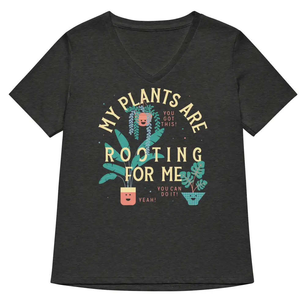 Rooting Plant V Neck Tee
