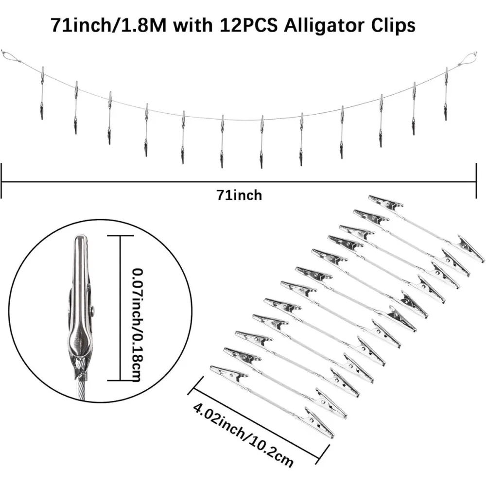 Photo Hanging String with Clips
