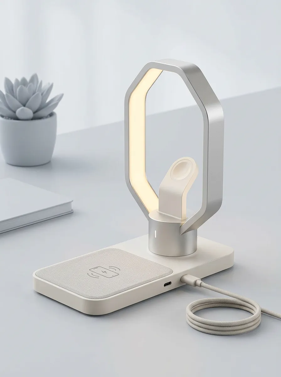 Unisex Tech Gadget Minimalist LED Light Wireless Printed Charger
