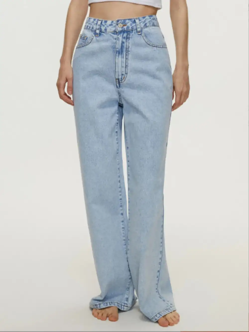 High Rise Fluid Denim Jeans