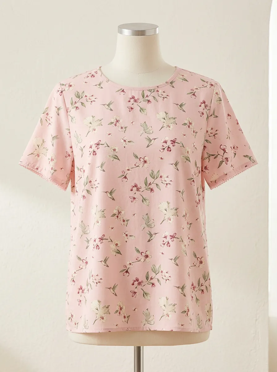 Floral Women's Loose Printed T-Shirt