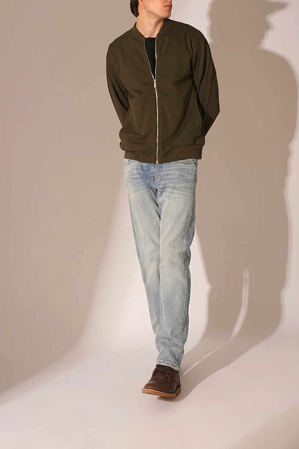 Light Blue Mid Rise Straight Fit JEANS