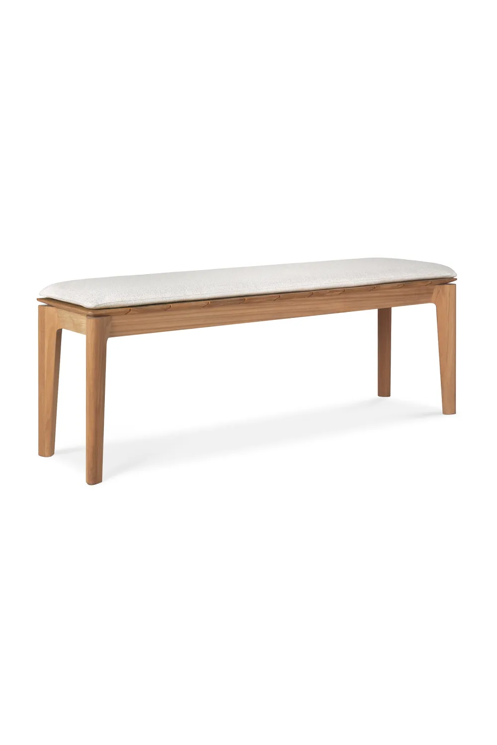 Two-Seater Teak Cushioned Outdoor Bench