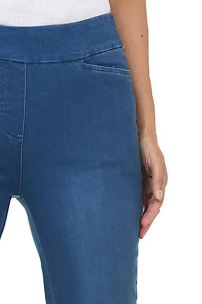 Diamond Cut-Out Denim Capri Pant