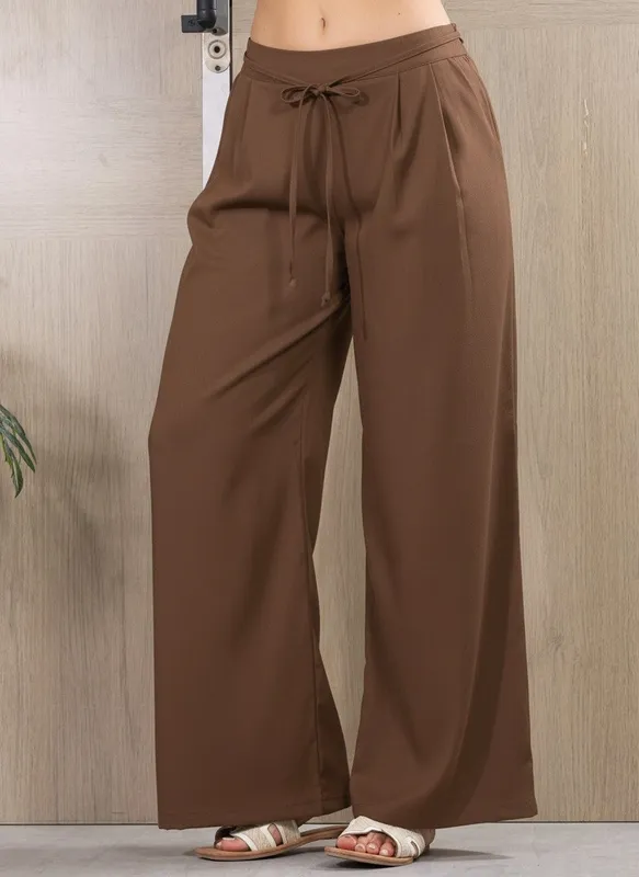 Relaxed Pull On Wide Leg Pants
