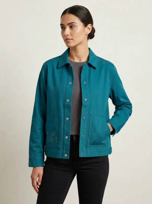 Women's Botanical Wildflower Embroidered Jacket