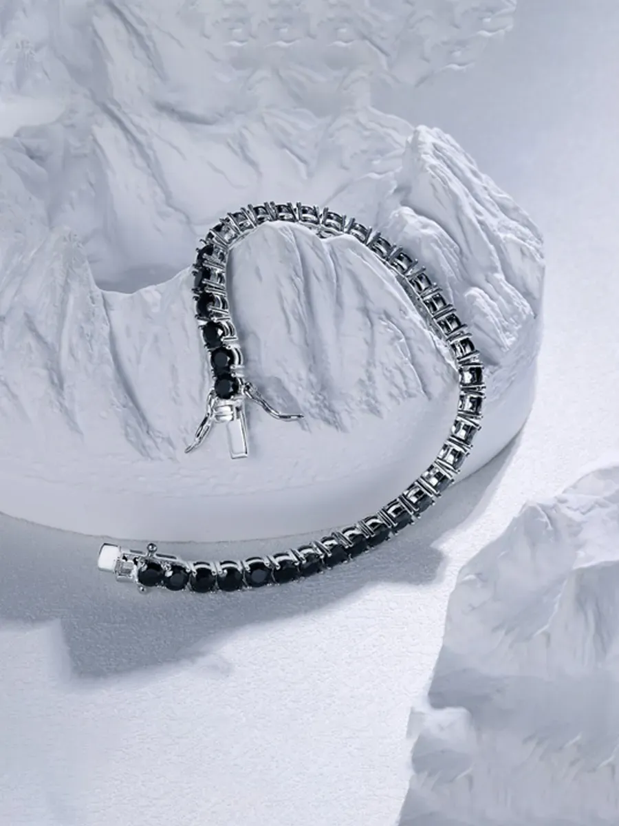 Eliza Black Diamond Buckle Bracelet