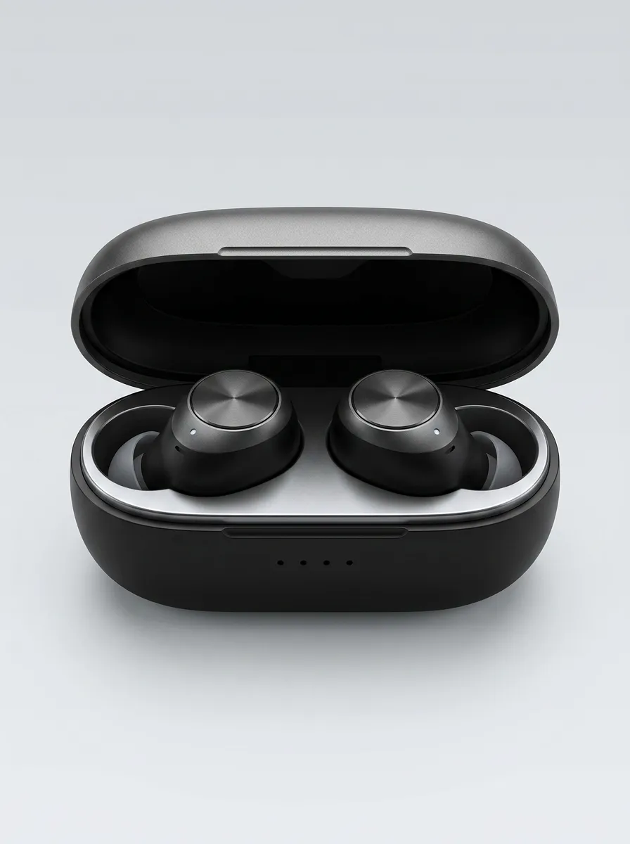 Low-Profile Wireless Earbuds with Charging Case