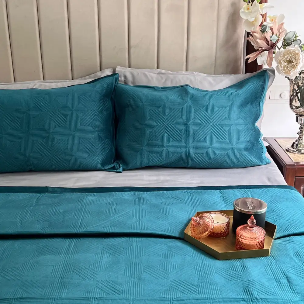 Emerald Green Velvet Bedspread