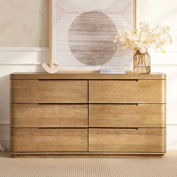 Modern Rubber Wood Dresser