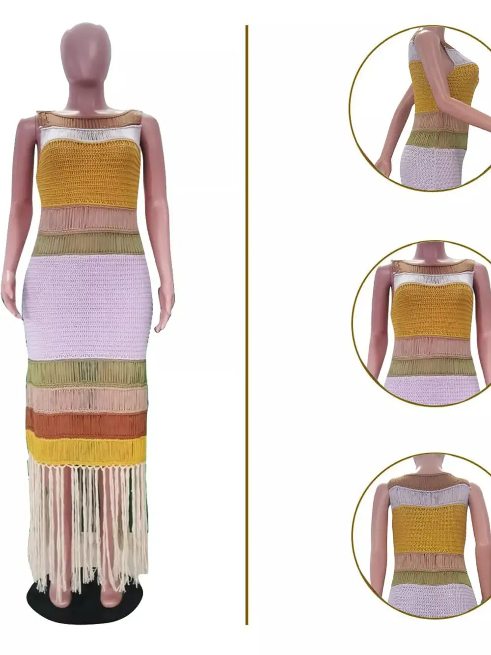 Knit Color-Block Maxi Dress