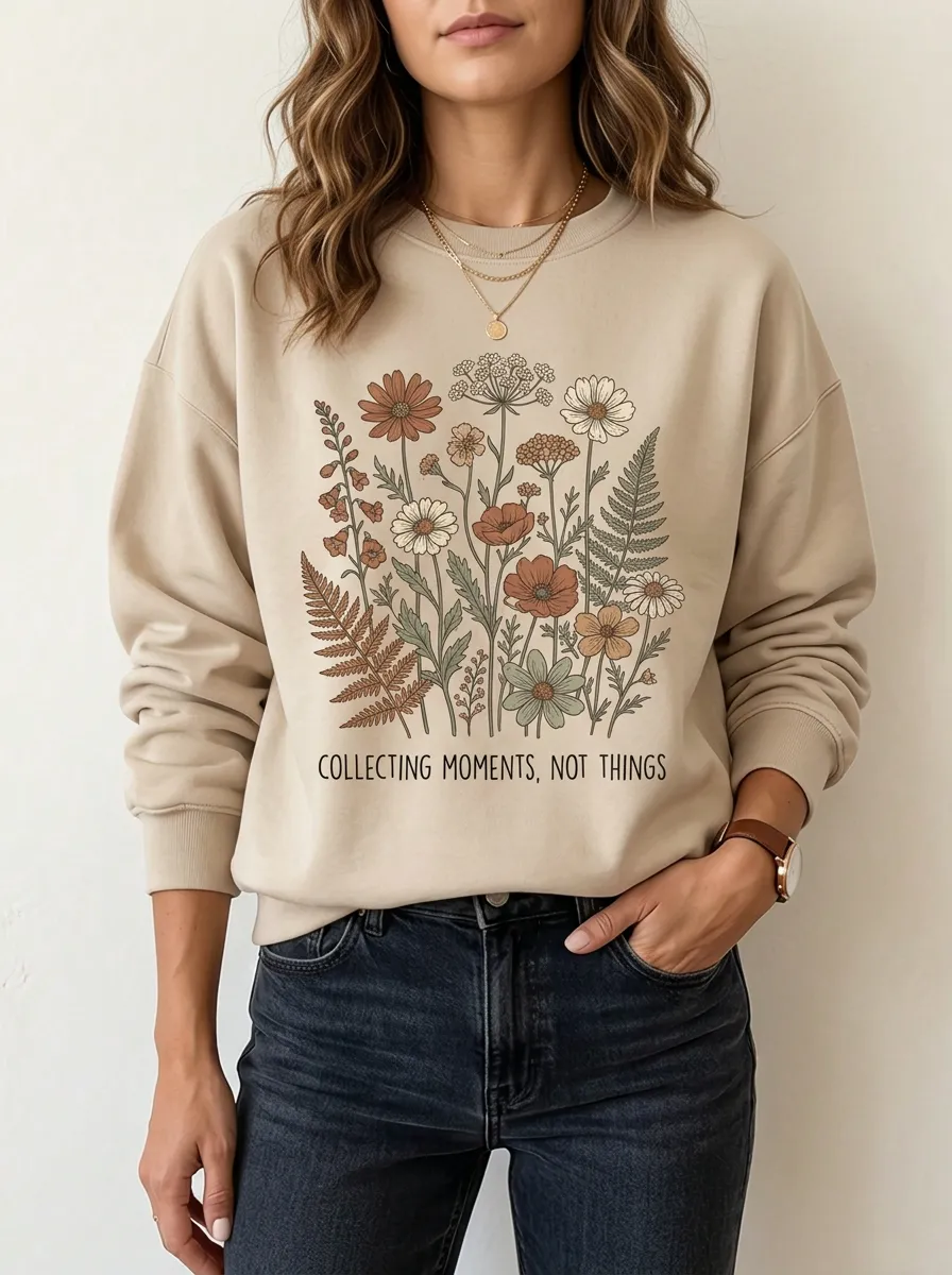 Nature Lover Wildflower Collecting Moments Sweatshirt