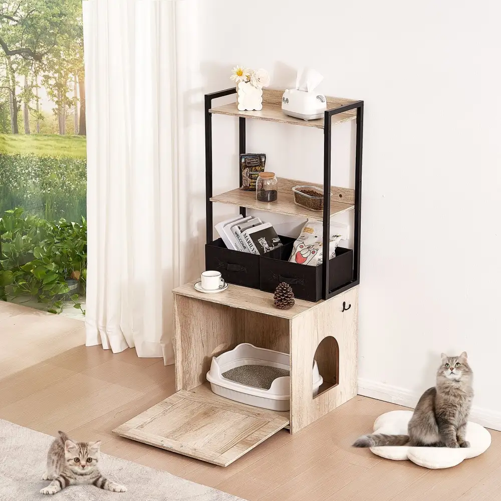 Hidden Storage Litter Box Enclosure