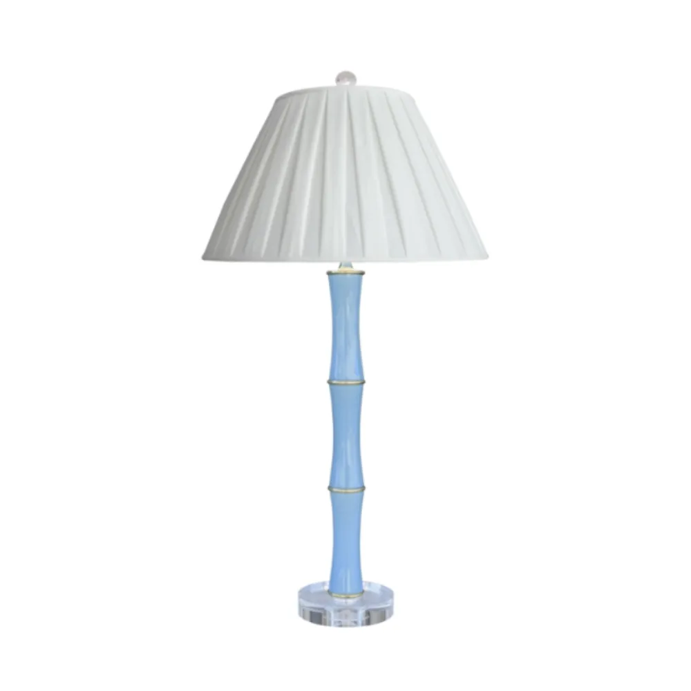 Bamboo-Inspired Pleated-Shade Buffet Lamp