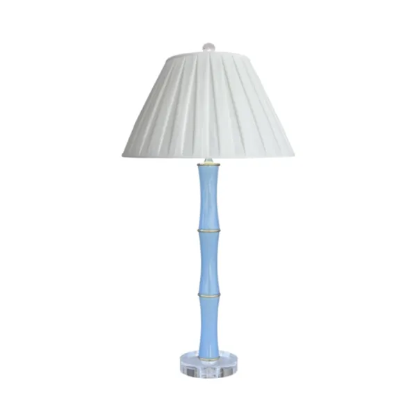 Bamboo-Inspired Pleated-Shade Buffet Lamp