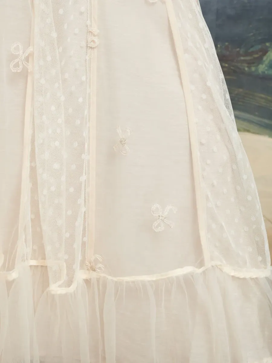 Tulle Ruffle Midi Skirt