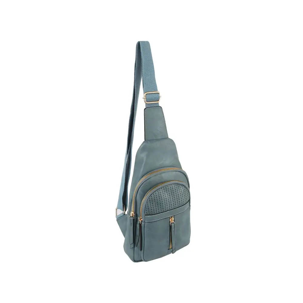Structured Detail Pocketed Faux Leather Crossbody Sling Bag