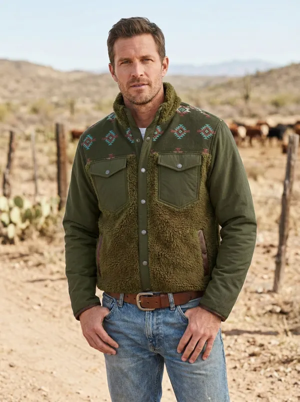 Ranch House Aztec Canyon Style Men's Western Fleece Jacket