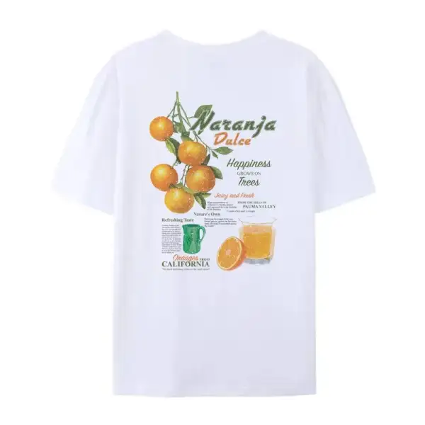 Orange Graphic Cotton T-Shirt