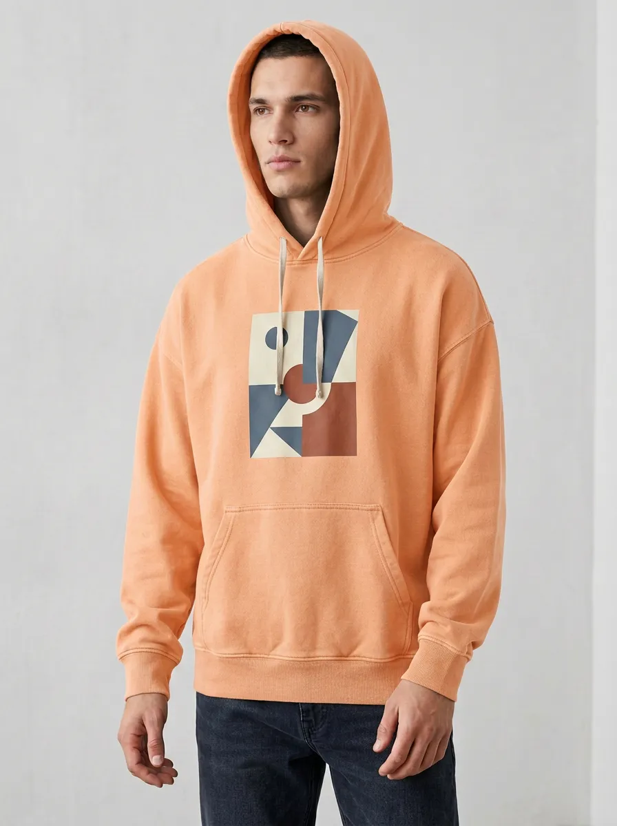 Men's Contemporary Abstract Geometric Art Print Hoodie