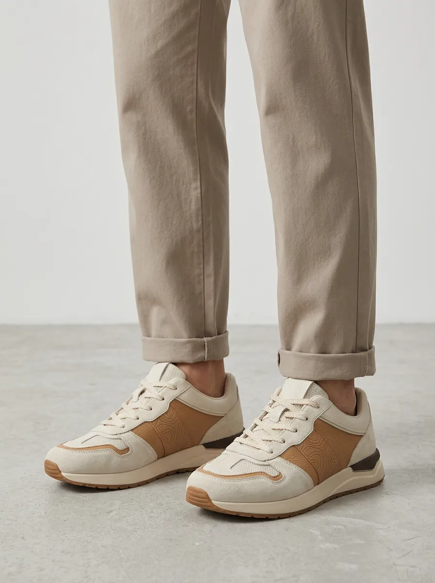 Unisex Minimalist Abstract Line Print Sneakers