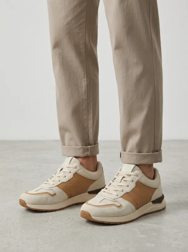 Unisex Minimalist Abstract Line Print Sneakers